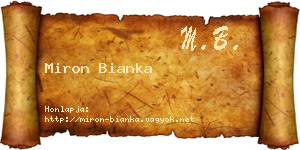 Miron Bianka névjegykártya